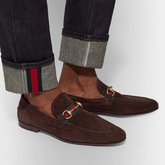 Gucci Brown Suede Horsebit Loafers 